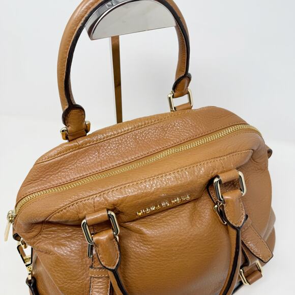 Michael Kors Brown Camel Bedford Legacy Medium Convertible Satchel Bag Leather - Picture 10 of 16